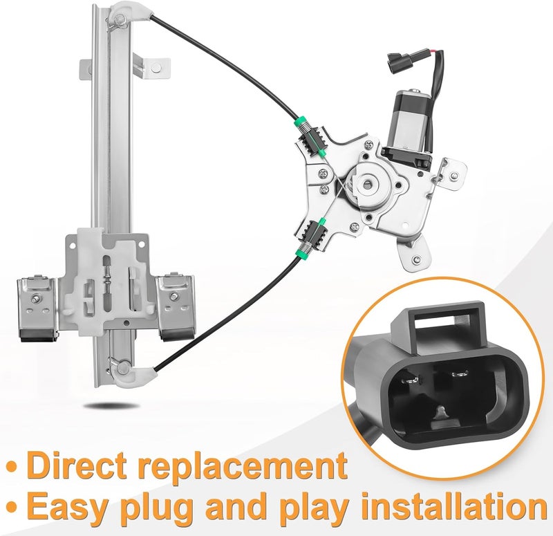 NPAUTO Rear Left Driver Side Power Window Regulator with Motor fit for 07-14 Chevy Tahoe, GMC Yukon, Cadillac Escalade 2007 2008 2009 2010 2011 2012 2013 2014, 741-390 - Image 5